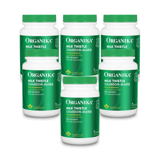 6x Organika Milk Thistle 250mg 180 vegetarian capsules Bundle