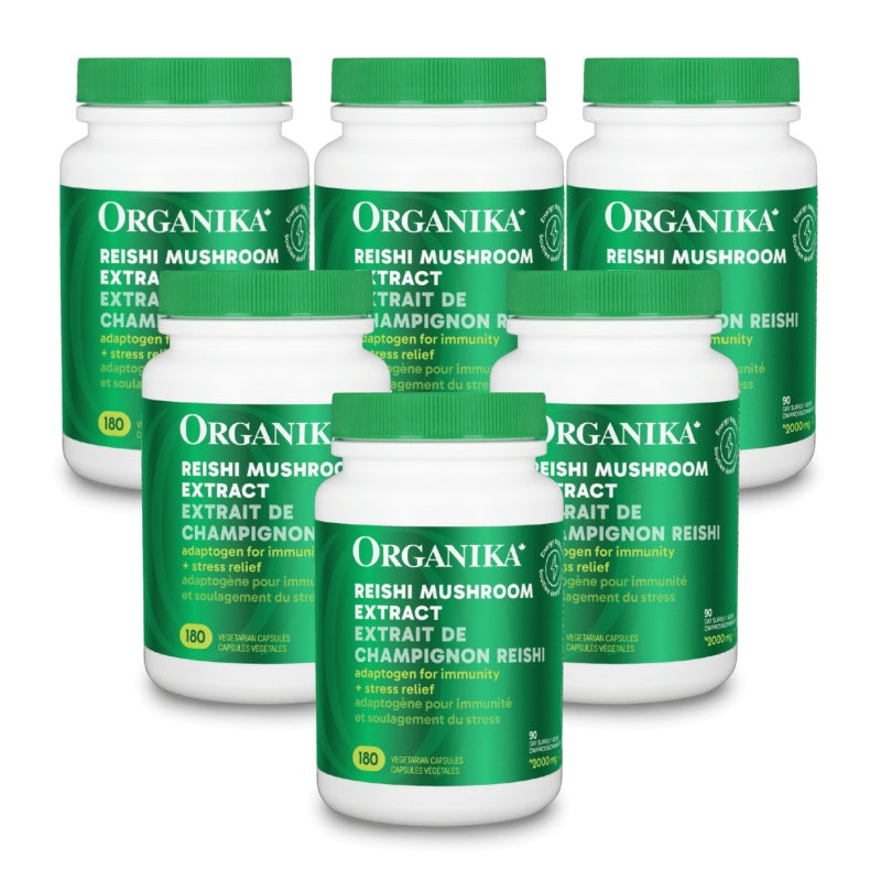 [优惠组合] 6瓶 x Organika 高纯度有机赤灵芝，250毫克，180粒 