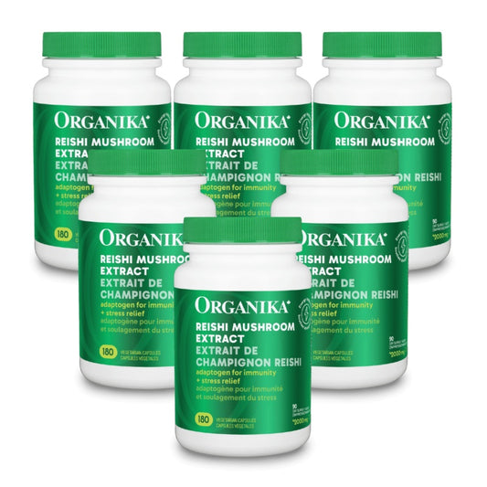 [優惠組合] 6瓶x Organika 高純度有機赤靈芝，250毫克，180粒