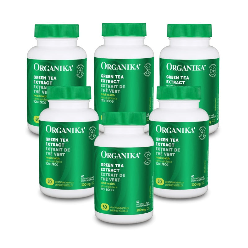 6x Organika Green Tea Extract 300mg 60 vcaps Bundle