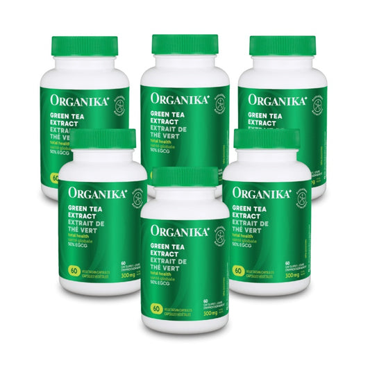 [优惠组合] 6瓶 X Organika 瘦身塑形绿茶萃取 300 毫克，60 粒素食胶囊 