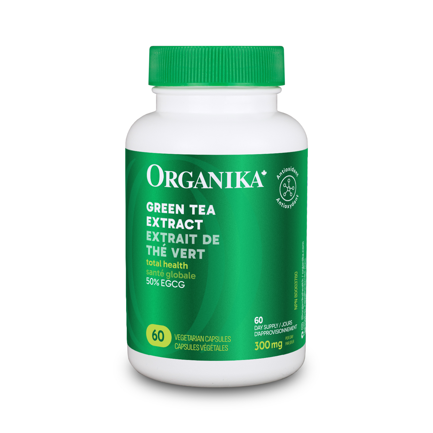 Organika 瘦身塑形绿茶萃取 300 毫克，60 粒素食胶囊