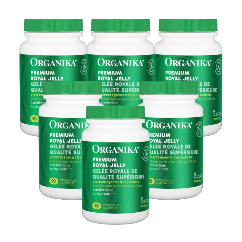 6x Organika Royal Jelly 1000mg 90 softgels Bundle