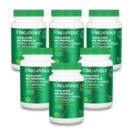 [優惠組合] 6瓶x Organika 高純度天然蜂膠膠囊, 500毫克, 100粒