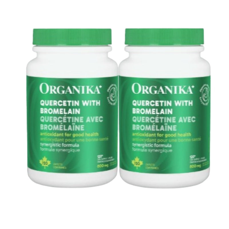 【優惠組合】2瓶 x Organika 抗過敏榭皮素,含鳳梨酵素,500毫克,120锭