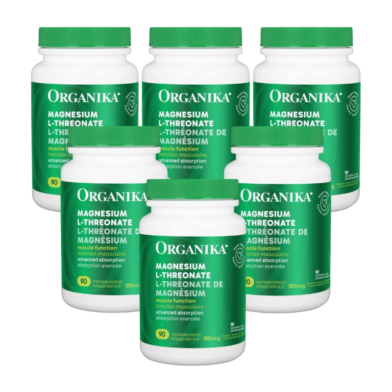 6x Organika Magnesium L-Threonate 90 vegetarian caps Bundle