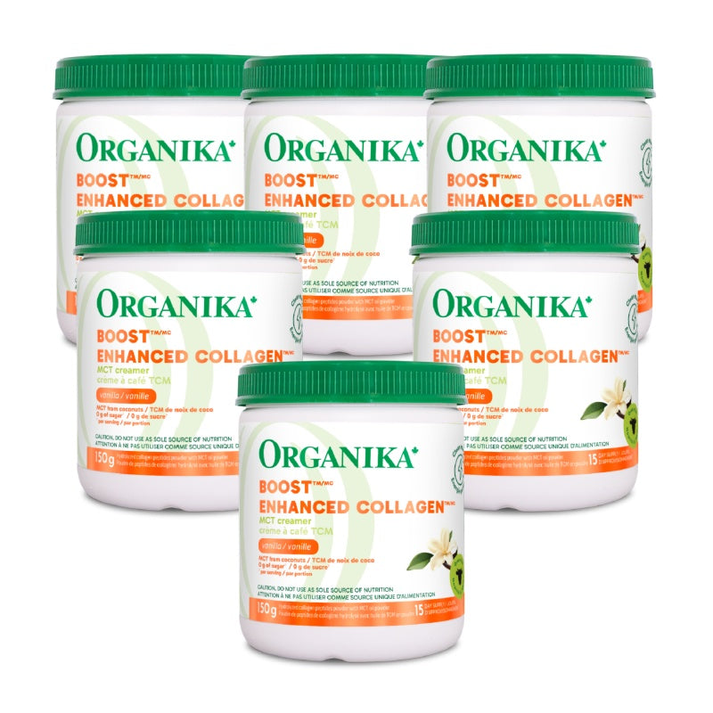 [優惠組合] 6瓶x Organika 強效膠原蛋白粉-香草口味，150g