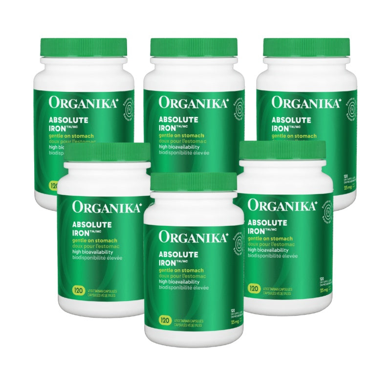 6x Organika Absolute Iron 120 Vegetarian caps Bundle