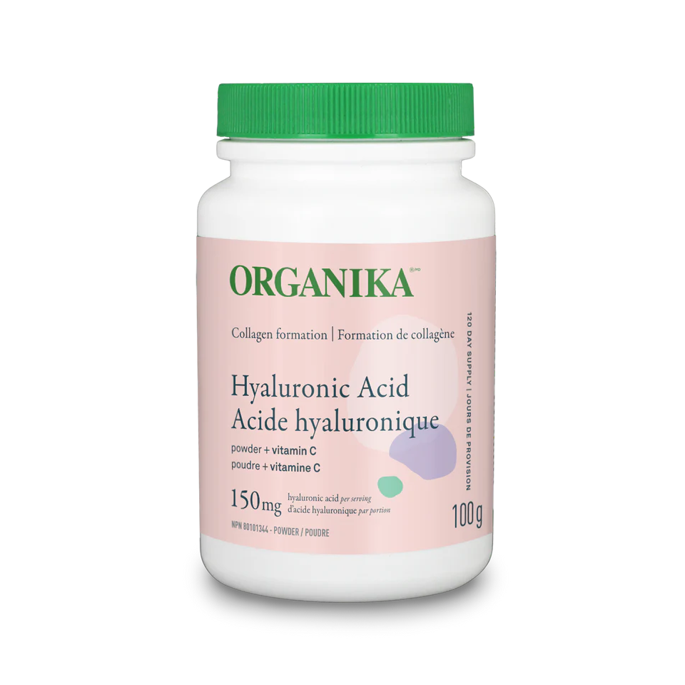 Organika Hyaluronic Acid supplement bottle on a white background natvd
