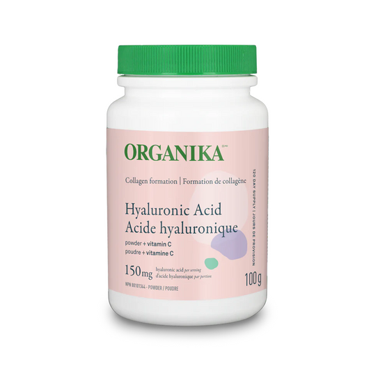 Organika Hyaluronic Acid supplement bottle on a white background natvd