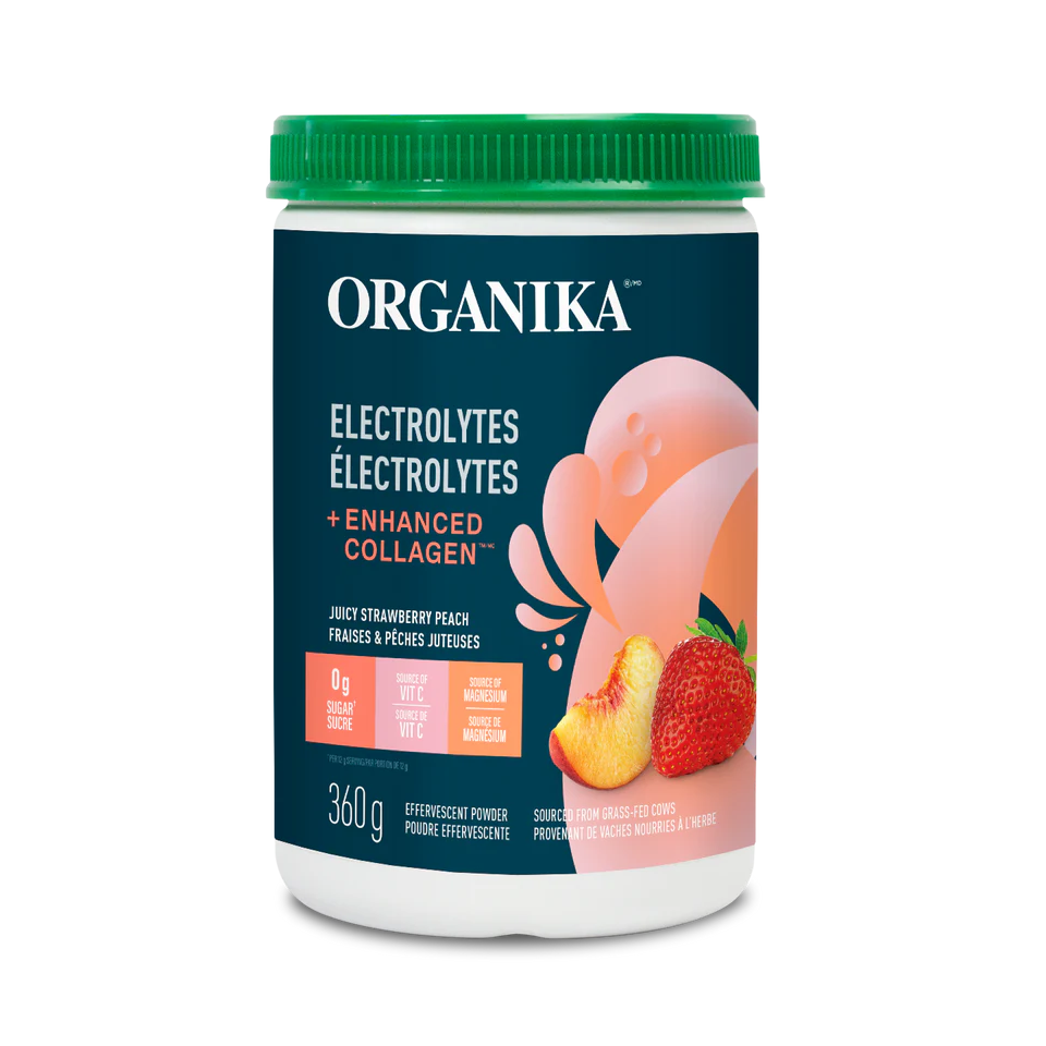 Organika Electrolytes + Enhanced Collagen™ - Juicy Strawberry Peach 360 g