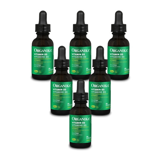 6x Organika Vitamin D3 Liquid 2500IU 30ml Bundle