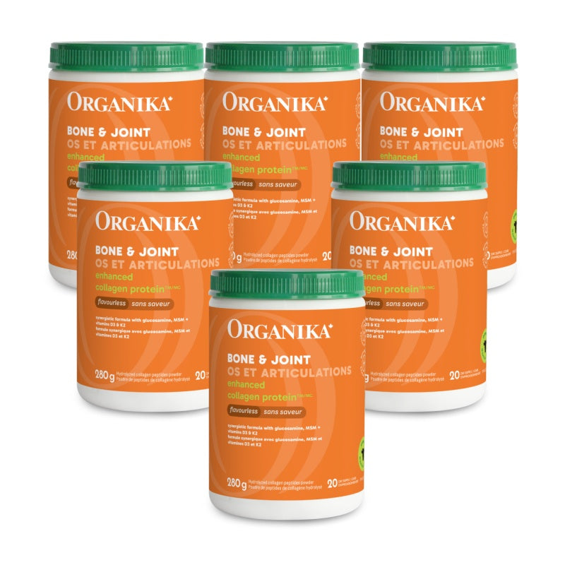 [优惠组合] 6瓶x Organika 增强型胶原蛋白™ 骨骼和关节，280 克