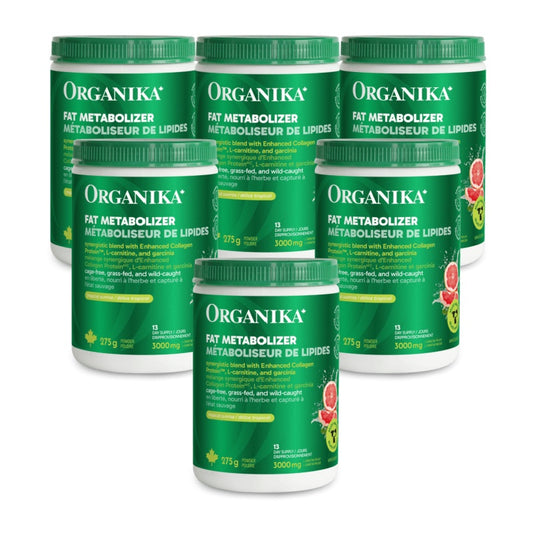 [优惠组合] 6瓶x Organika 瘦身抗氧化锻炼补充粉剂，浓郁甜葡萄柚味，275 克 