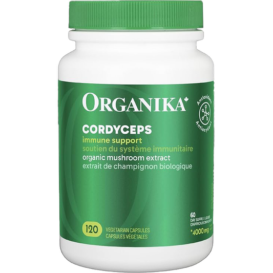 Organika Cordyceps Mushroom Extract 500mg 120 vegetarian capsules