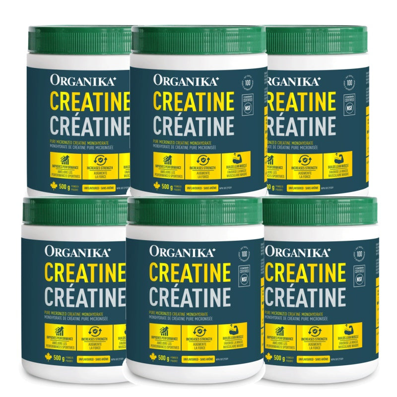 6x Organika Creatine Powder - Unflavoured, 500g Bundle