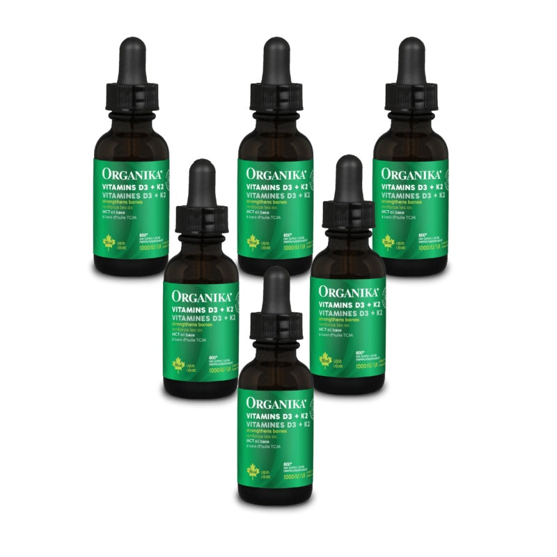 6x Organika Liquid Vitamins D3 + K2, 30ml Bundle