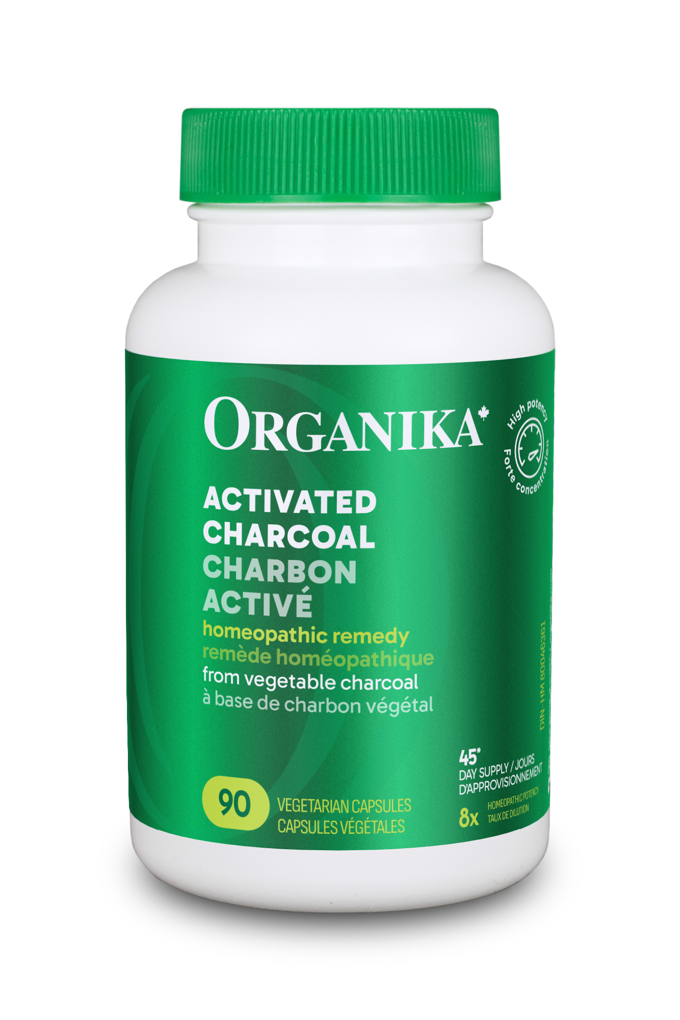 优格康  Organika Activated Charcoal, 90 vcaps Canada New look 2025
