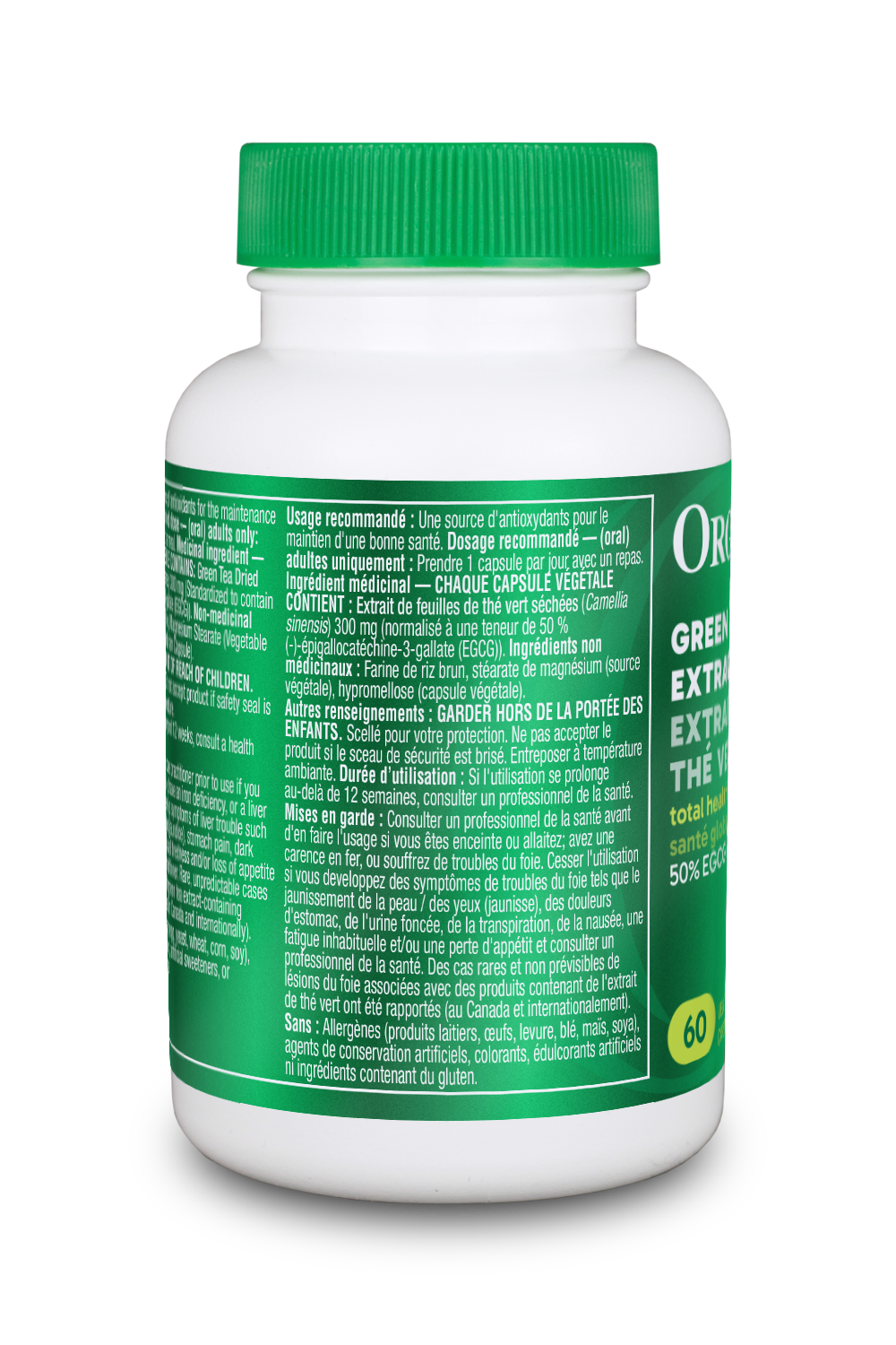 Organika 瘦身塑形绿茶萃取 300 毫克，60 粒素食胶囊