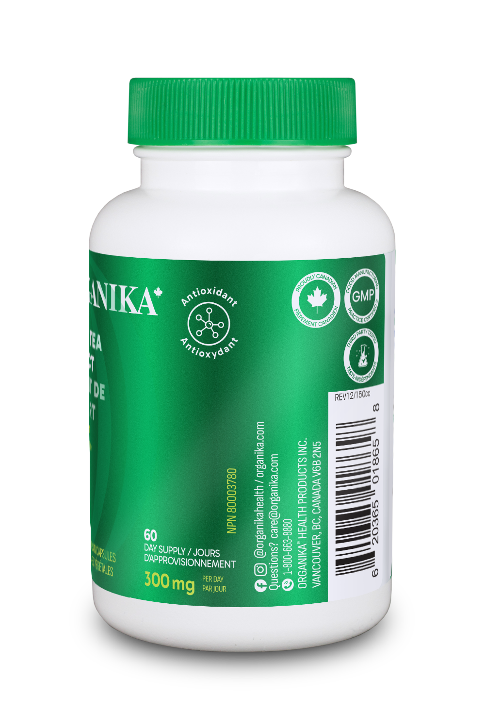 Organika 瘦身塑形绿茶萃取 300 毫克，60 粒素食胶囊