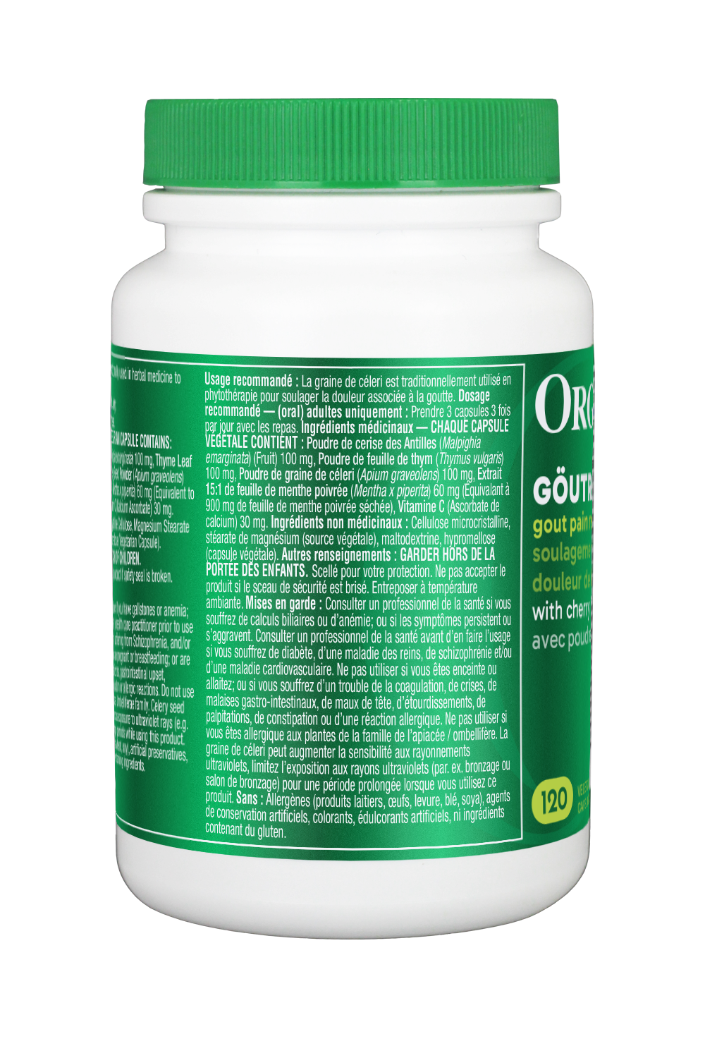 【优惠组合】3瓶 x Organika 天然特效痛风灵, 含黑樱桃天然降尿酸, 390毫克,120粒