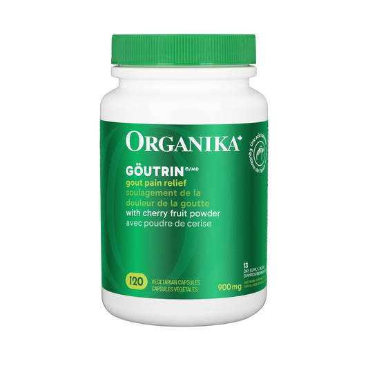 Organika Goutrin 120 vegetarian capsules Canadian label available online from natvd.com