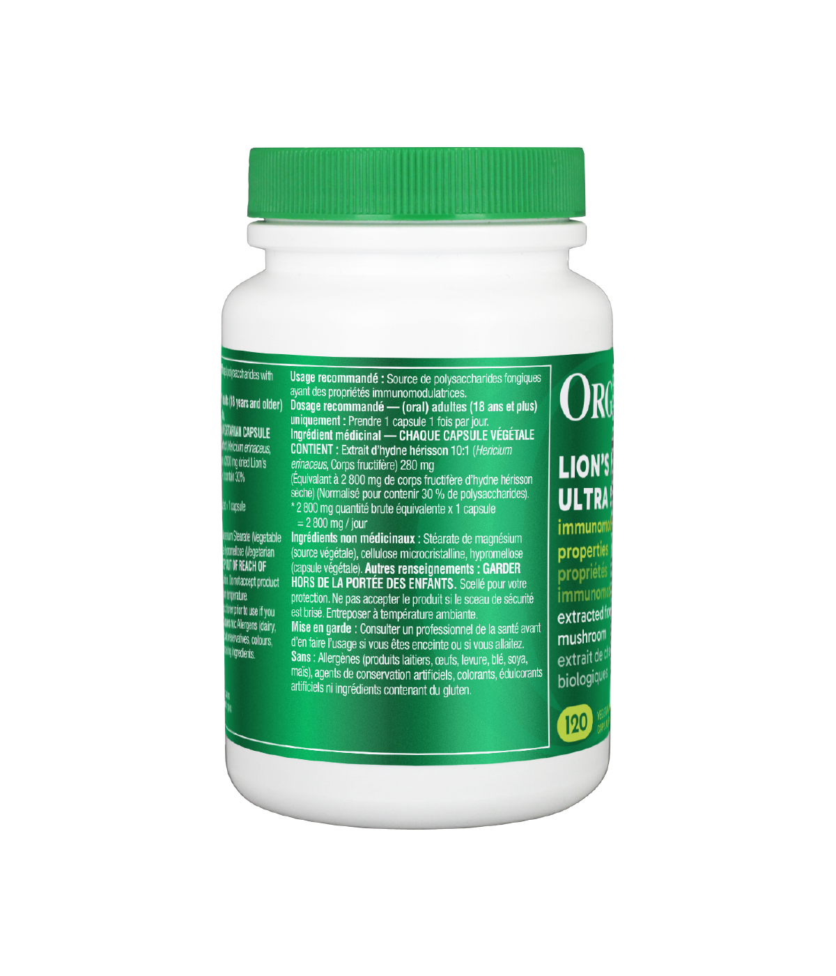 Organika 狮鬃菇超强效有机蘑菇提取物 120 粒素食胶囊