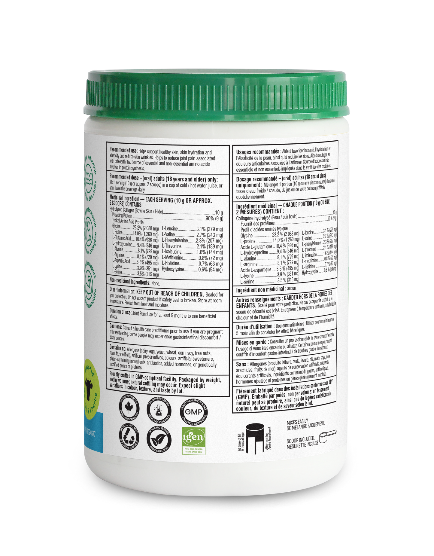 Organika 强效胶原蛋白粉(牛)，迅速恢复青春活力，原味，250克