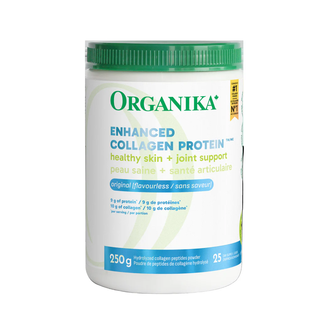 Organika Enhanced Collagen Protein container on a white background