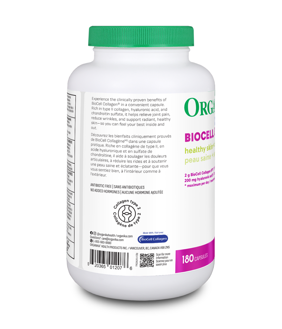 Organika 美容健骨生物细胞胶原蛋白，180 粒