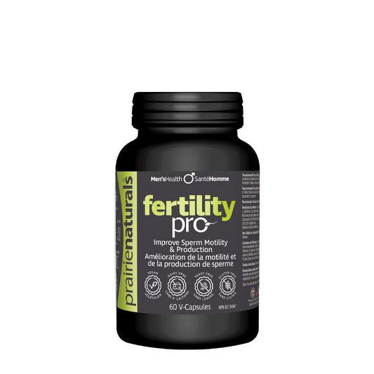 Prairie Naturals fertility pro 60 v-caps white background