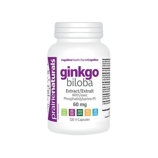 Prairie Naturals Ginkgo Biloba 60 mg 120 vegetarian capsules
