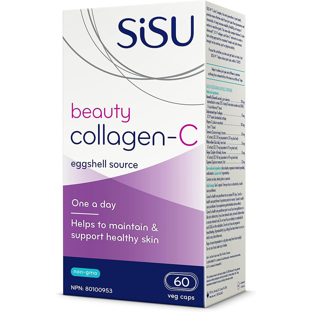 SISU beauty collagen-C supplement box on a white background