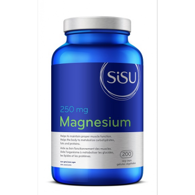 SISU Magnesium 250 mg, 200 veg caps
