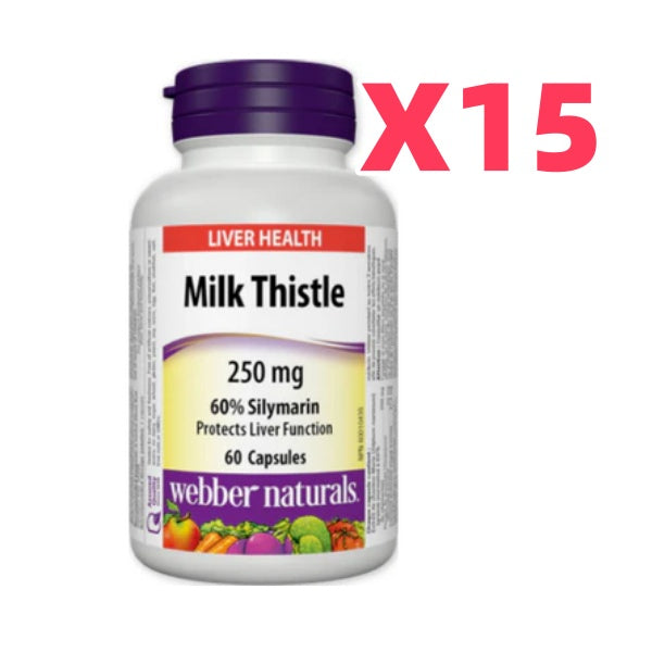 Webber Naturals Milk Thistle 250 mg 60 capsules Bundle