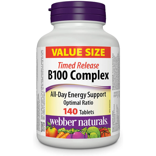 B100 Complex supplement bottle with 'Value Size' label on a white background natvd.com