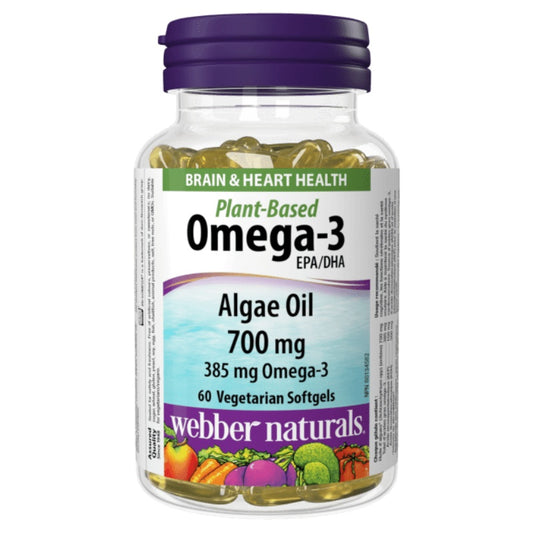 Webber Naturals 700mg Algae Omega-3 Plant-Based, 60 Vegetarian Softgels