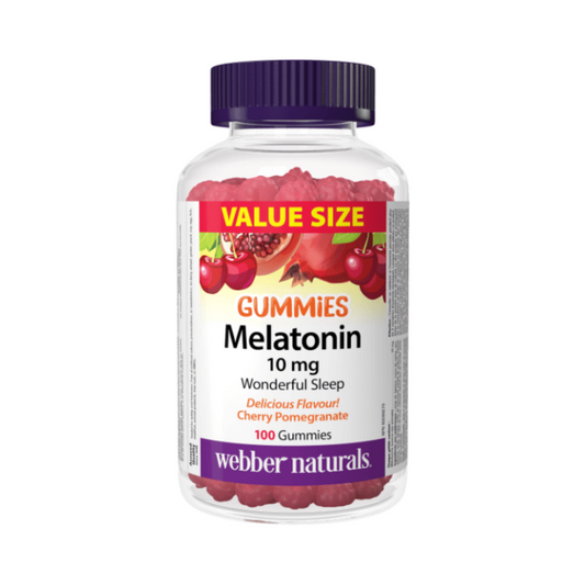 Webber Naturals Melatonin 10 mg 100 gummies（Value Size）