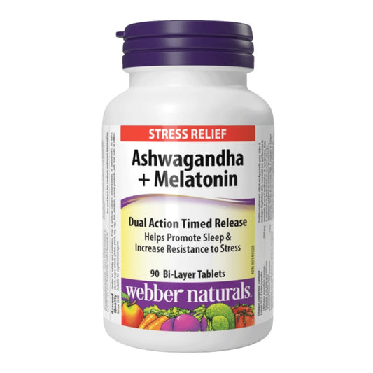 Webber Naturals 南非醉茄 + 褪黑激素 90片雙效雙層片劑 緩解煩躁不安快速入睡