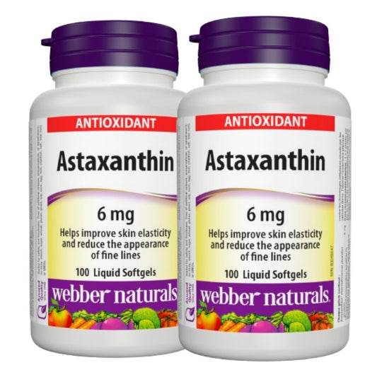 2入 Webber Naturals 蝦紅素 6 毫克，100 粒液體軟膠囊套組