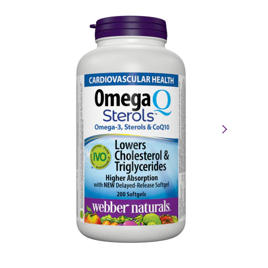 Omega-3 supplement bottle with label on a white background
