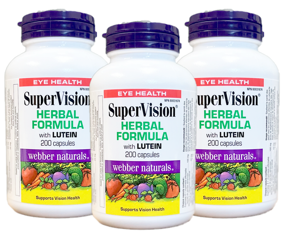 3 x Webber Naturals SuperVision Herbal Formula with Lutein, Special , 200 caps Bundle