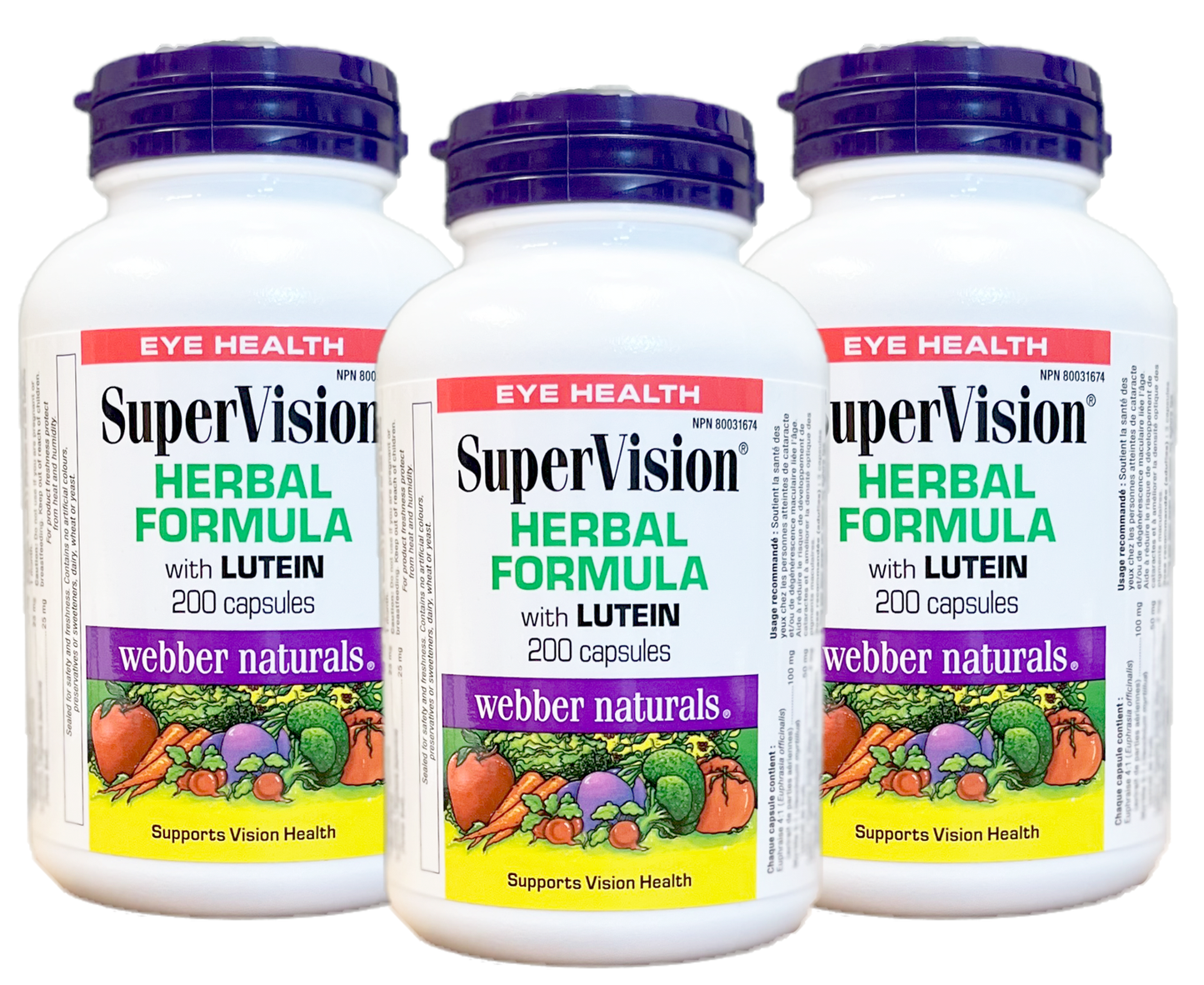 [优惠组合]Webber Naturals 护眼超视力配方SuperVision (含叶黄素+山桑子),3x200粒 有效期26年11月