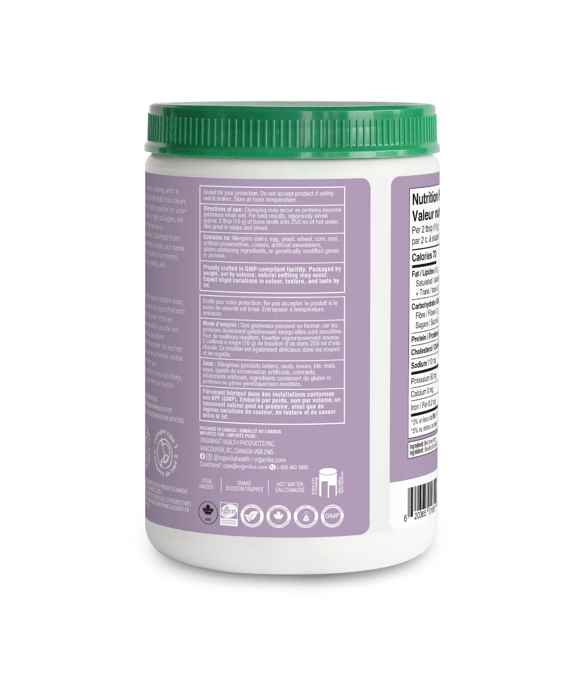 6x Organika Beef Bone Broth Ginger Protein Powder 300g Bundle