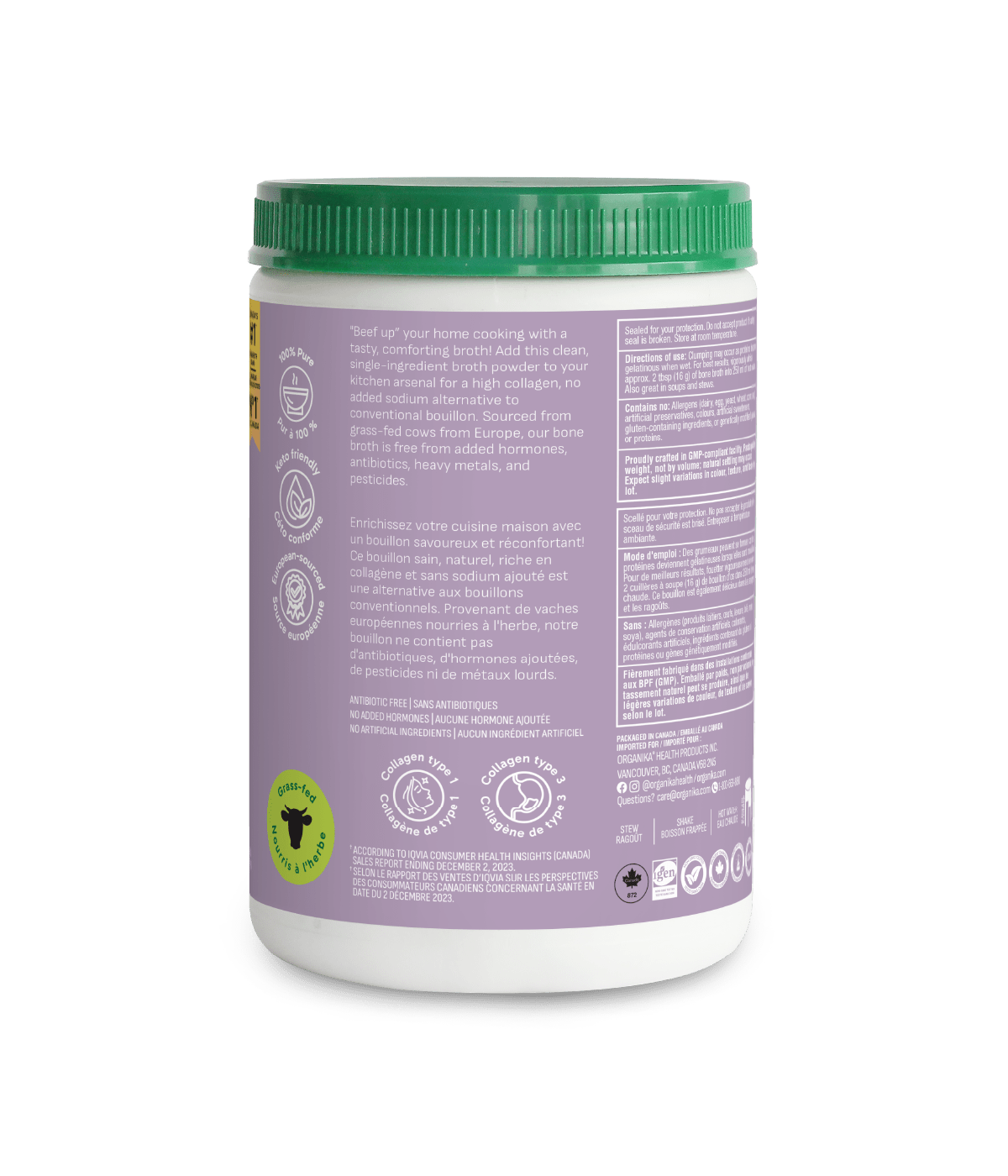 6x Organika Beef Bone Broth Ginger Protein Powder 300g Bundle