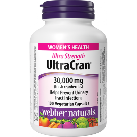 Webber Naturals UltraCran® Cranberry 30,000 mg， 100 Vegetarian Capsules
