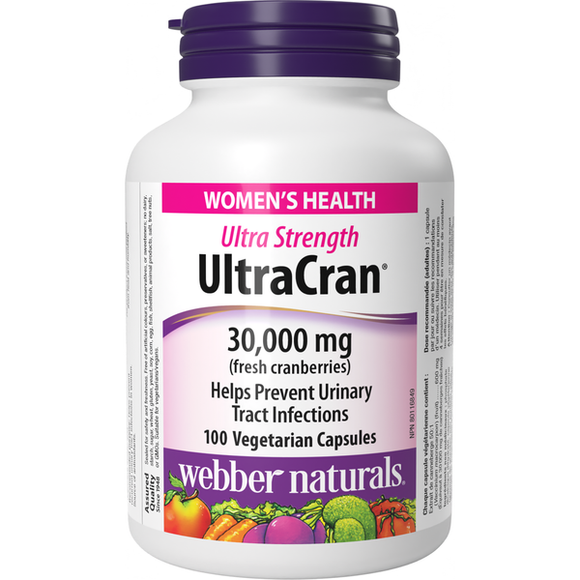 Webber Naturals UltraCran® 蔓越莓 30,000 毫克，100 粒素食胶囊