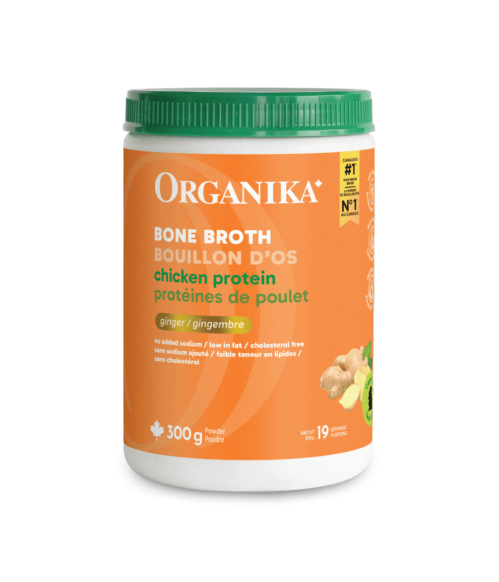 6x Organika Chicken Bone Broth Ginger Protein Powder 300g Bundle