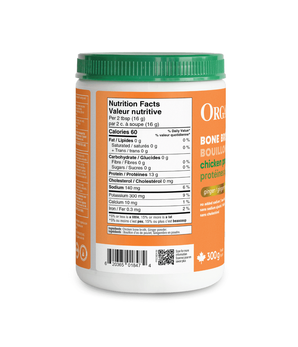 6x Organika Chicken Bone Broth Ginger Protein Powder 300g Bundle