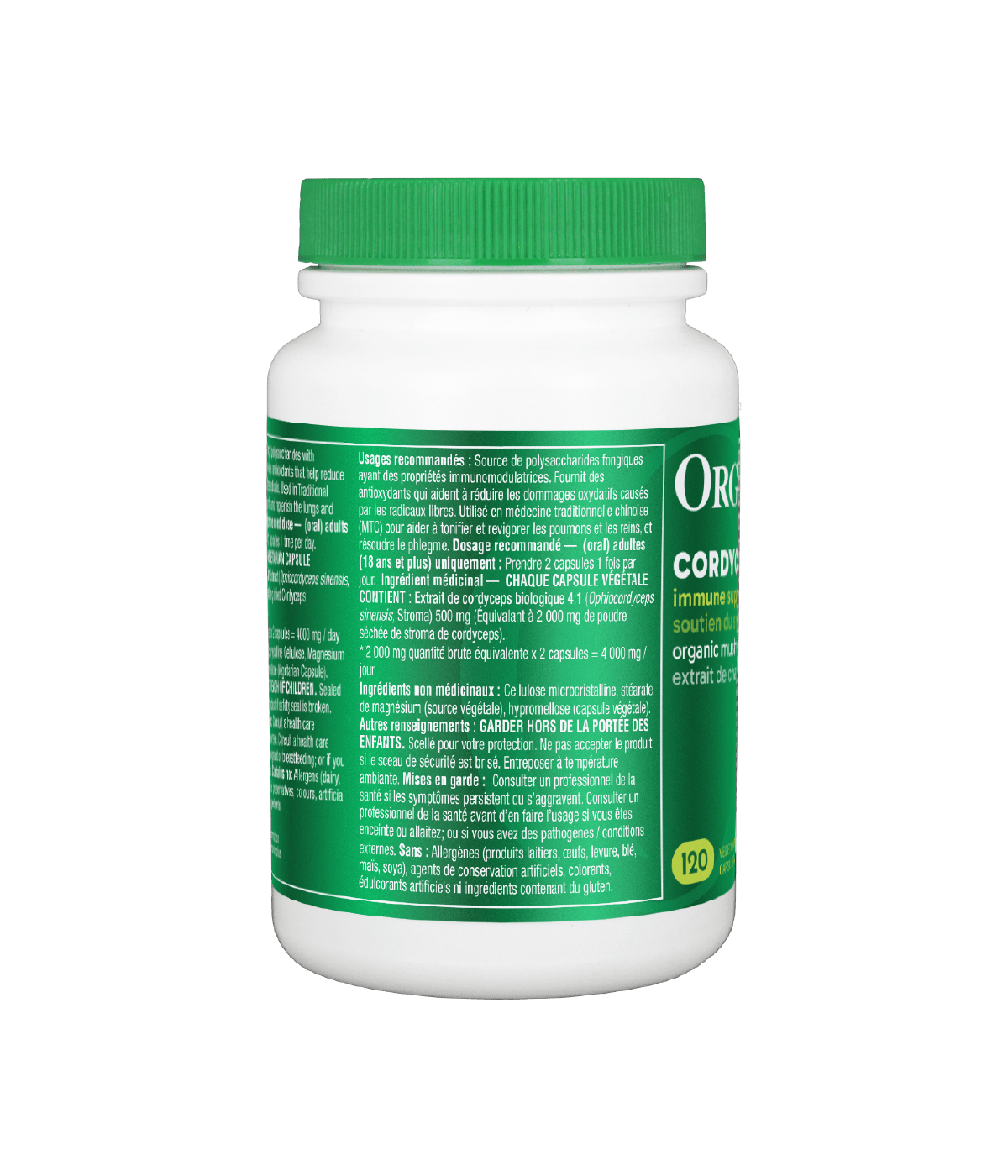 [優惠組合] 6瓶x Organika 冬蟲夏草提取精華, 500毫克, 120粒素食膠囊 